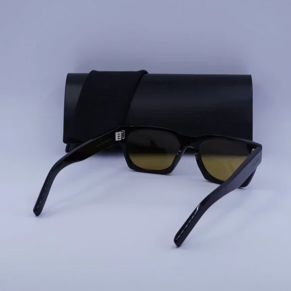 Saint Laurent SL402 010 Square Sunglasses - Black/Yellow